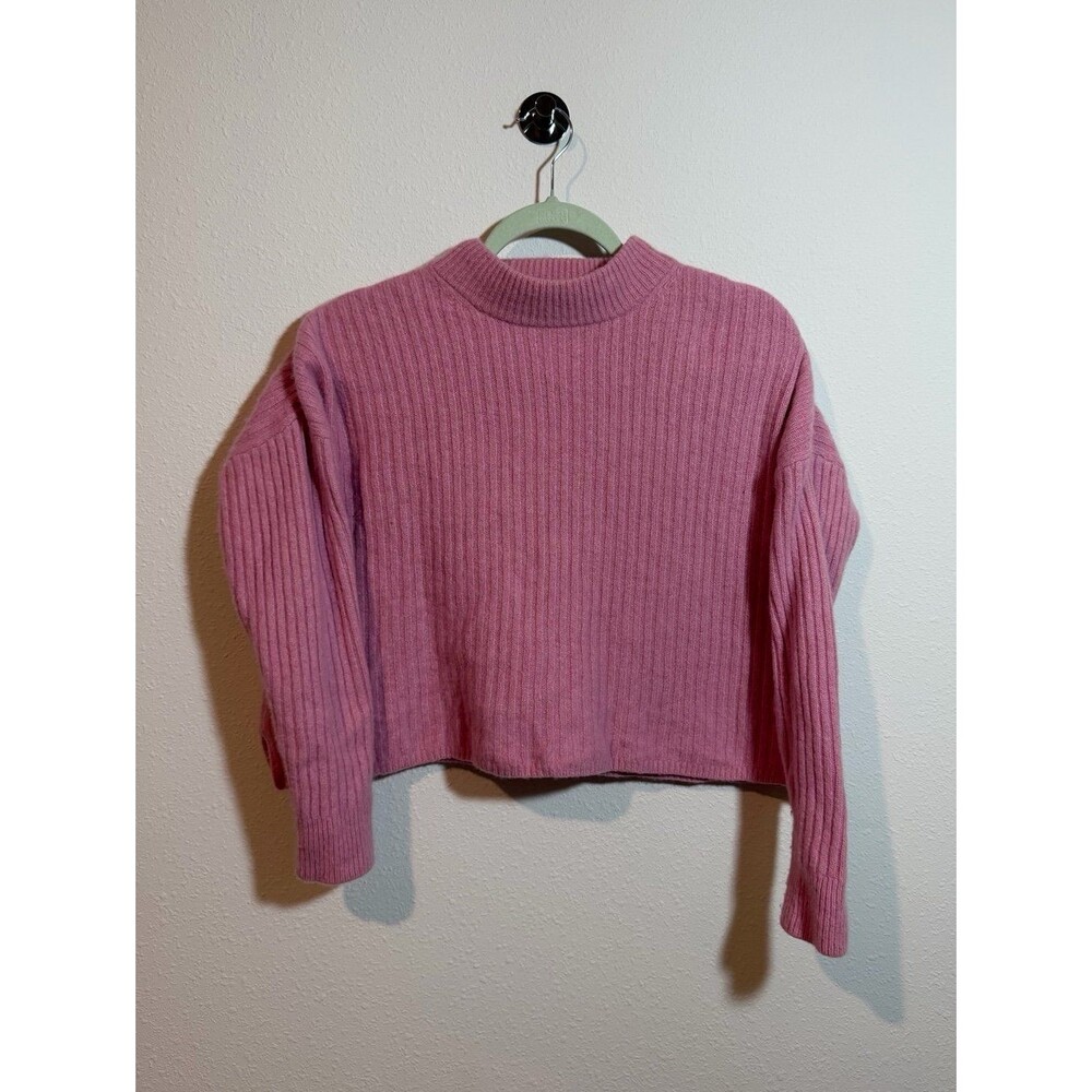Madewell Cashmere Dusty Pink Cropped Mock Neck Sweater Women’s Small